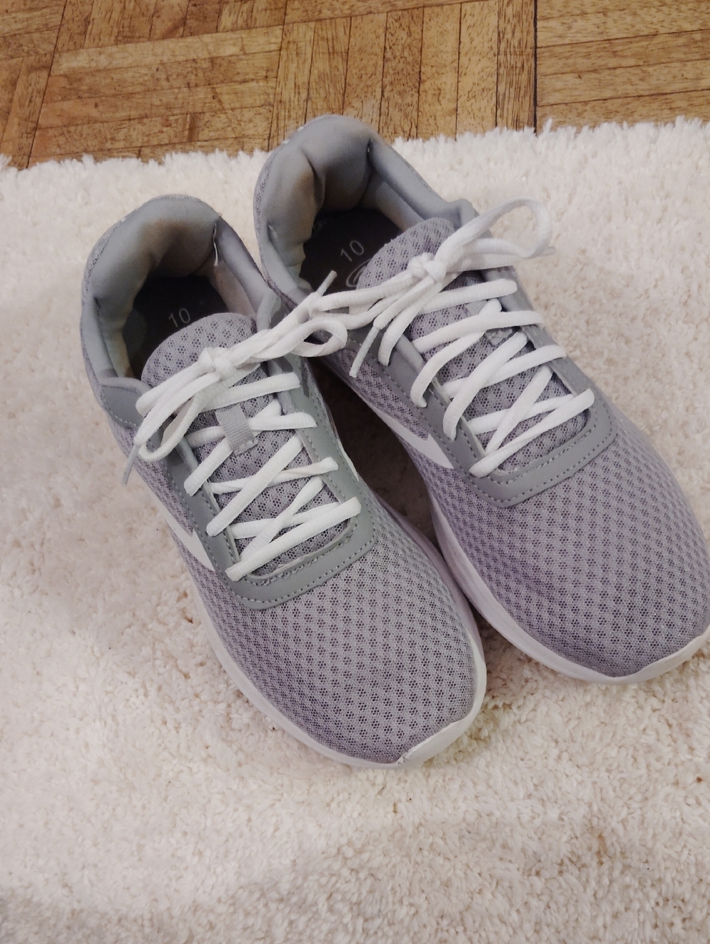 Light Gray Mesh Athletic Sneakers - Size 10
